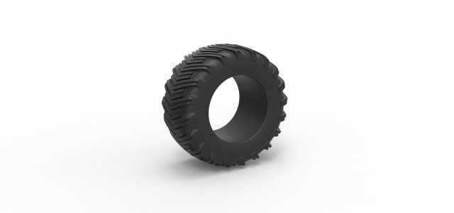 Pulling tractor rear tire 12 Scale 1 to 25 3D प्रिंट मॉडल .c4d .max .obj .3ds .fbx .stl .blend 