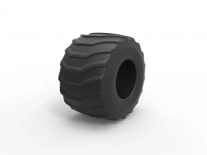 Monster Jam 轮胎 21 比例 1 至 25 3D 打印模型