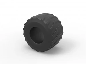 Monster Jam 轮胎 21 比例 1 至 25 3D 打印模型