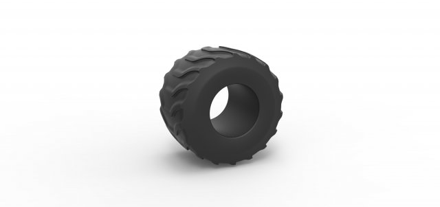 Monster Jam tire 22 Scale 1 to 25 3D Print Model .c4d .max .obj .3ds .fbx .stl .blend 