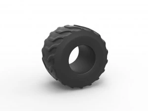 Monster Jam tire 22 Scale 1 to 25 3D Print Model