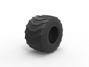 Monster Jam tire 22 Scale 1 to 25 3D Print Model