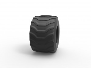 Monster Jam tire 22 Scale 1 to 25 3D Print Model
