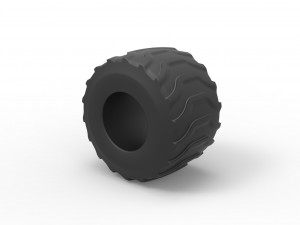 Monster Jam tire 22 Scale 1 to 25 3D Print Model