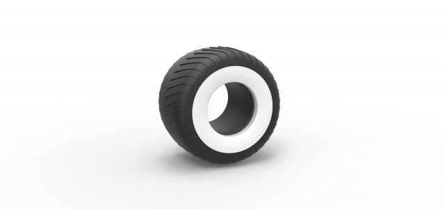 Monster Jam Whitewall tire Scale 1 to 25 3D-Druckmodell .c4d .max .obj .3ds .fbx .stl .blend 
