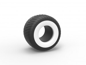 Monster Jam Whitewall tire Scale 1 to 25 3D-printmodel