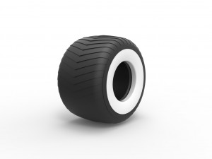 Monster Jam Whitewall tire Scale 1 to 25 3D-Druckmodell