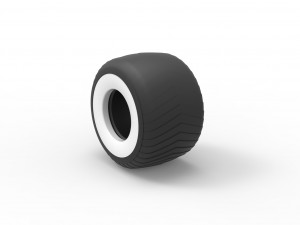 Monster Jam Whitewall tire Scale 1 to 25 3D-Druckmodell