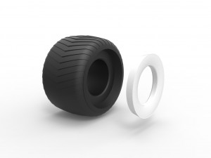 Monster Jam Whitewall tire Scale 1 to 25 3D-Druckmodell