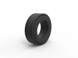 Rear tire of vintage dragster Version 3 Scale 1 to 25 3D Print Model