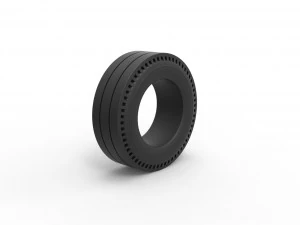 Rear tire of vintage dragster Version 4 Scale 1 to 25 3D Print Model