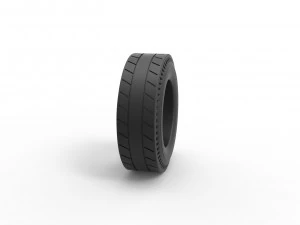 Rear tire of vintage dragster Version 5 Scale 1 to 25 3D Print Model