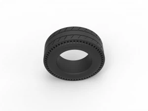 Rear tire of vintage dragster Version 5 Scale 1 to 25 3D Print Model