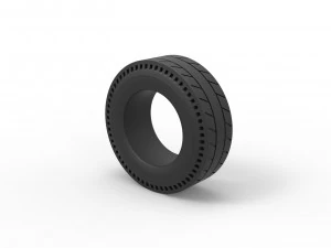 Rear tire of vintage dragster Version 5 Scale 1 to 25 3D Print Model