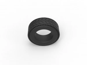 Rear tire of vintage dragster Version 6 Scale 1 to 25 3D Print Model