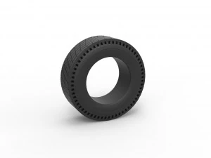 Neum&aacute;tico trasero de dragster vintage Versi&oacute;n 7 Escala 1 a 25 Modelo de impresión 3D