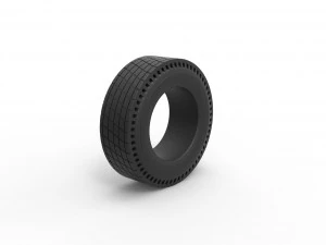 Rear tire of vintage dragster Version 7 Scale 1 to 25 3D Print Model