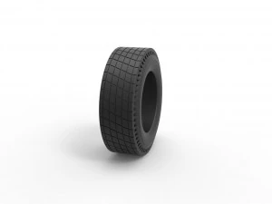 Rear tire of vintage dragster Version 7 Scale 1 to 25 3D Print Model
