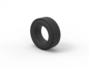 Rear tire of vintage dragster Version 7 Scale 1 to 25 3D Print Model