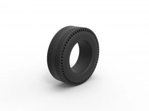 Rear tire of vintage dragster Version 8 Scale 1 to 25 3D Print Model