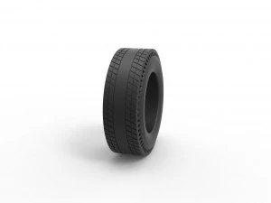 Rear tire of vintage dragster Version 8 Scale 1 to 25 3D Print Model