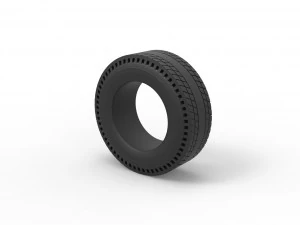 Rear tire of vintage dragster Version 8 Scale 1 to 25 3D Print Model