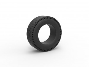 Rear tire of vintage dragster Version 9 Scale 1 to 25 Modello di stampa 3D