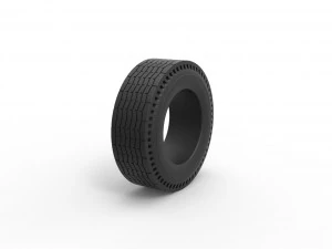 Rear tire of vintage dragster Version 9 Scale 1 to 25 3D Print Model