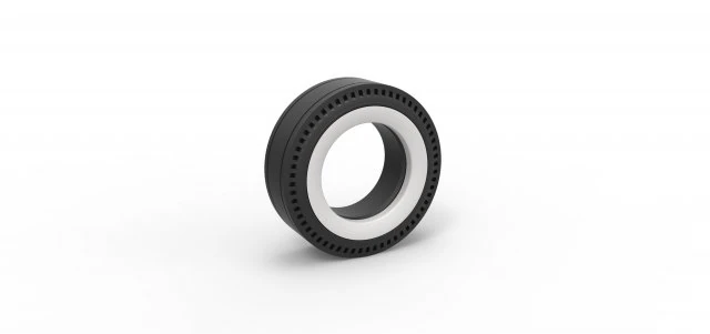 Whitewall rear tire of vintage dragster Version 3 Scale 1 to 25 3D Print Model .c4d .max .obj .3ds .fbx .stl .blend 