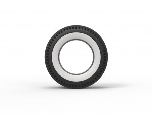 Whitewall rear tire of vintage dragster Version 3 Scale 1 to 25 3D-Druckmodell