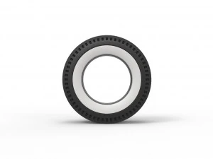 Whitewall rear tire of vintage dragster Version 3 Scale 1 to 25 3D Print Model