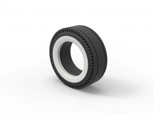 Whitewall rear tire of vintage dragster Version 3 Scale 1 to 25 3D Print Model