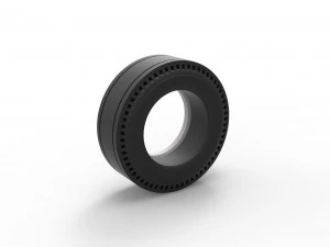 Whitewall rear tire of vintage dragster Version 3 Scale 1 to 25 3D Print Model