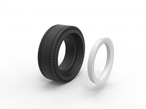Whitewall rear tire of vintage dragster Version 3 Scale 1 to 25 3D Print Model