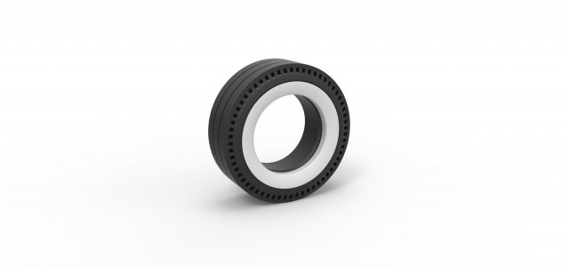 Whitewall rear tire of vintage dragster Version 4 Scale 1 to 25 3D Baskı Modeli .c4d .max .obj .3ds .fbx .stl .blend