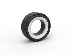Whitewall rear tire of vintage dragster Version 4 Scale 1 to 25 3D Print Model