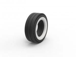 Whitewall rear tire of vintage dragster Version 4 Scale 1 to 25 3D Print Model