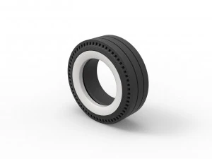 Whitewall rear tire of vintage dragster Version 4 Scale 1 to 25 3D Print Model