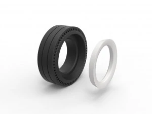 Whitewall rear tire of vintage dragster Version 4 Scale 1 to 25 3D Print Model