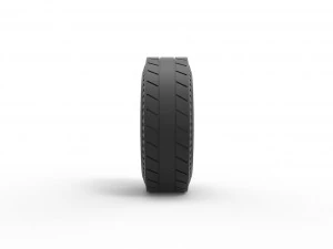 Whitewall rear tire of vintage dragster Version 5 Scale 1 to 25 3D Print Model