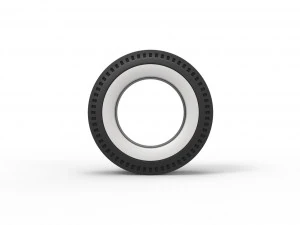 Whitewall rear tire of vintage dragster Version 5 Scale 1 to 25 3D Print Model
