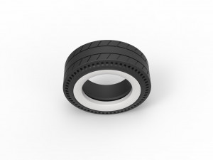 Whitewall rear tire of vintage dragster Version 5 Scale 1 to 25 3D प्रिंट मॉडल
