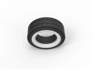 Whitewall rear tire of vintage dragster Version 5 Scale 1 to 25 3D Print Model