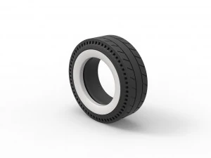 Whitewall rear tire of vintage dragster Version 5 Scale 1 to 25 3D Print Model