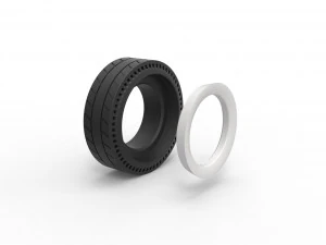 Whitewall rear tire of vintage dragster Version 5 Scale 1 to 25 3D Print Model