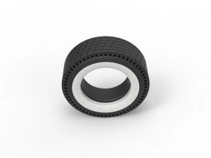 Whitewall rear tire of vintage dragster Version 7 Scale 1 to 25 3D Print Model