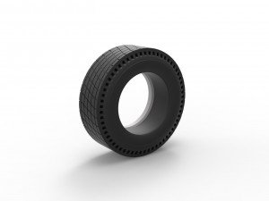 Whitewall rear tire of vintage dragster Version 7 Scale 1 to 25 3D-Druckmodell