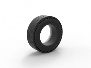 Whitewall rear tire of vintage dragster Version 7 Scale 1 to 25 3D Print Model
