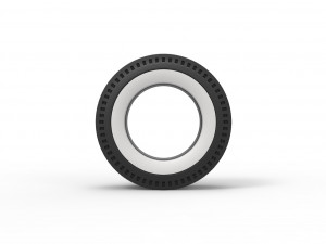 Whitewall rear tire of vintage dragster Version 8 Scale 1 to 25 3D Print Model