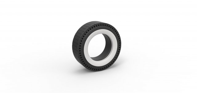 Whitewall rear tire of vintage dragster Version 9 Scale 1 to 25 Model Cetak 3D .c4d .max .obj .3ds .fbx .stl .blend